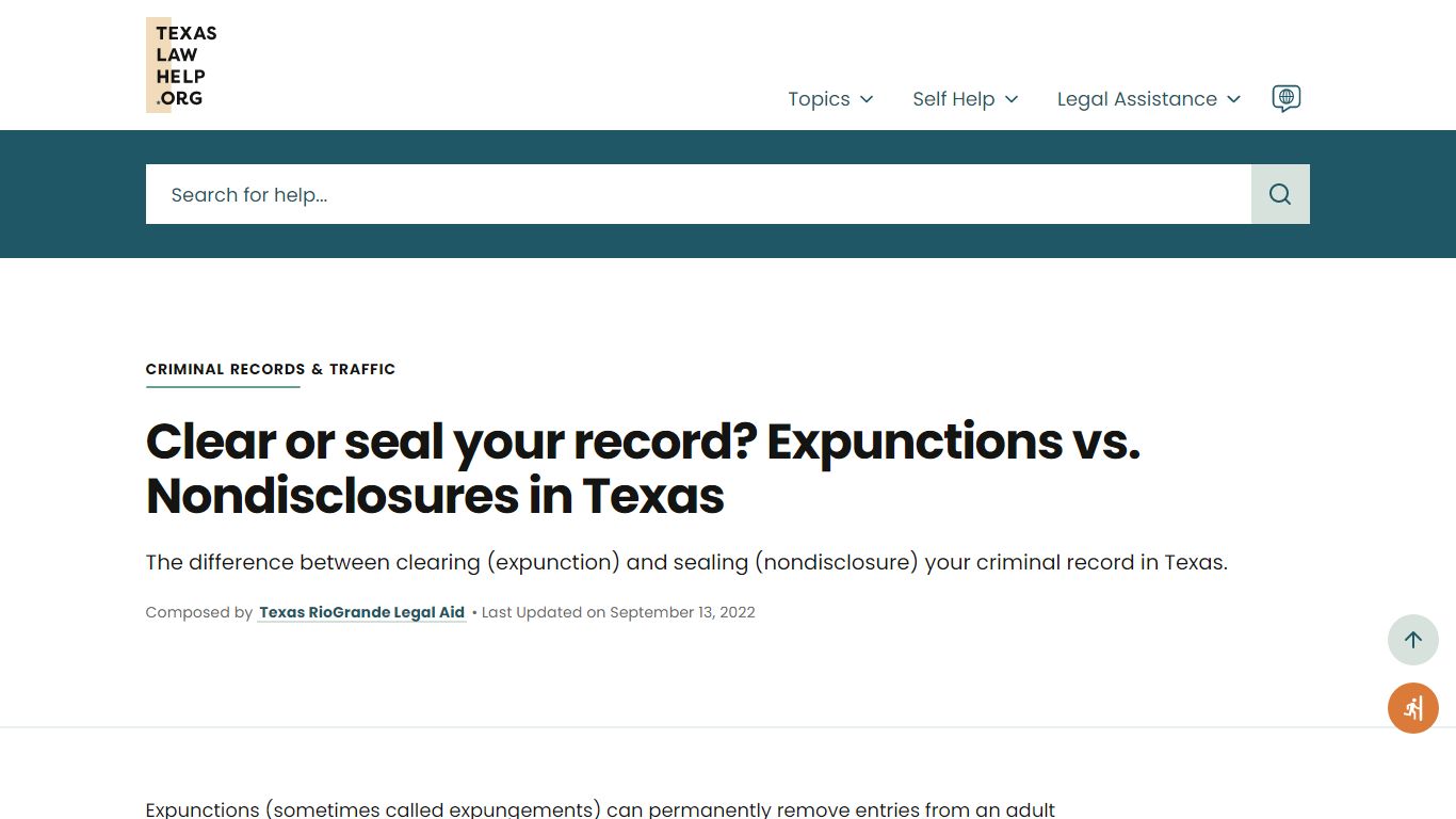 Clear or seal your record? Expunctions vs. Nondisclosures in Texas ...